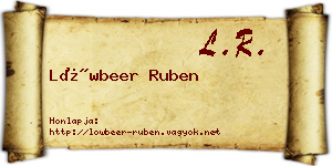 Löwbeer Ruben névjegykártya